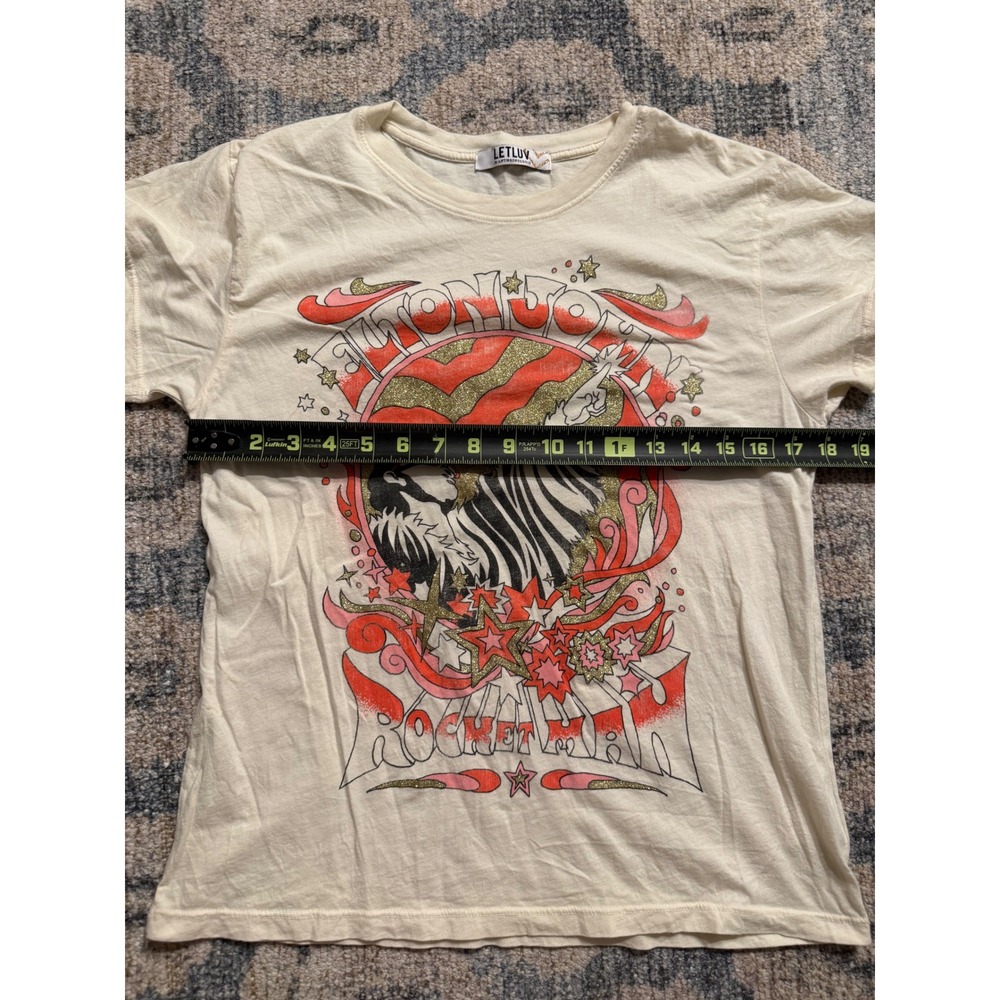 Anthropologie Letluv Elton John Graphic Tee Small Pristine Condition - Picture 4 of 5